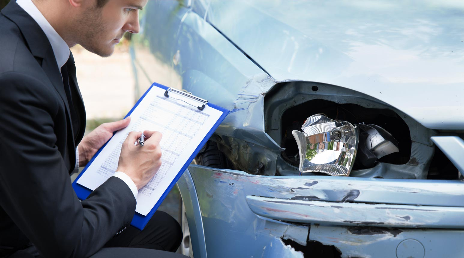 Two cars after an accident