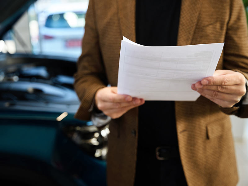 Appraiser writing on a clipboard
